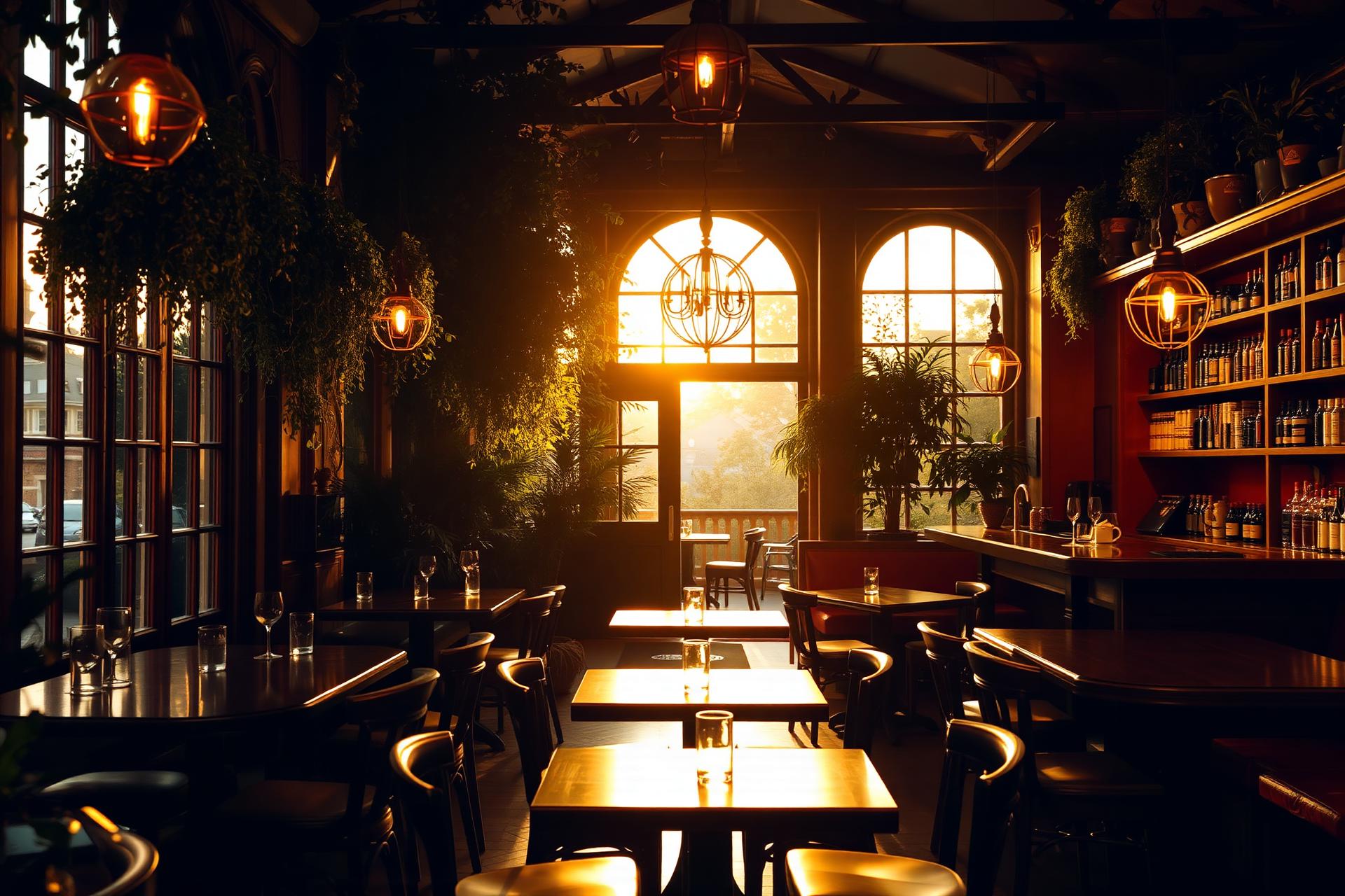 Rozario's Giardino cafe interior at golden hour